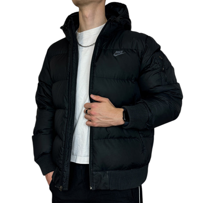 Nike Vintage Y2K Down Pufferjacke Schwarz - vintageconcierge