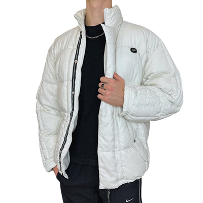 Nike Vintage Y2K Down Pufferjacke Weiẞ - vintageconcierge