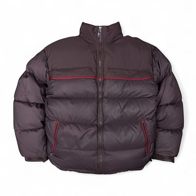 Nike Vintage Y2K Puffer Daunenjacke Rotwein - vintageconcierge