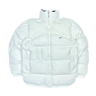 Nike Vintage Y2K Puffer Daunenjacke Weiß - vintageconcierge