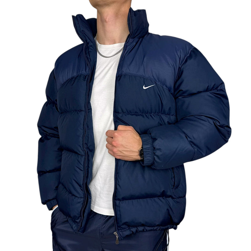 Nike Vintage Y2K Pufferjacke Navy - vintageconcierge