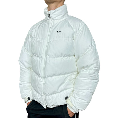 Nike Vintage Y2K Rare Down Puffer Jacke Weiß - vintageconcierge
