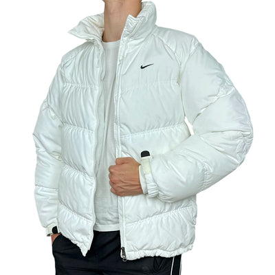 Nike Vintage Y2K Rare Down Puffer Jacke Weiß - vintageconcierge