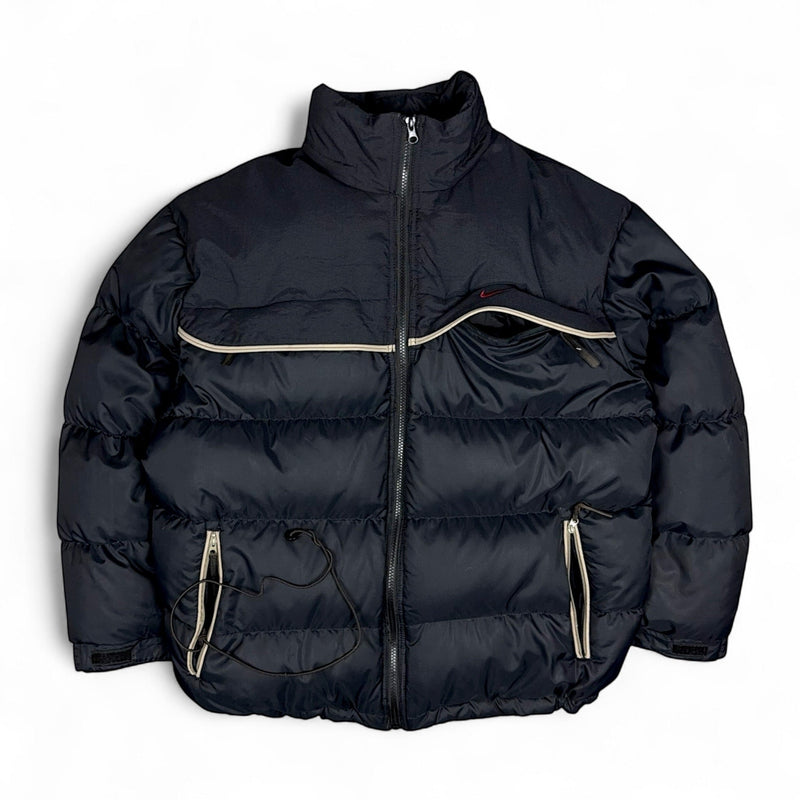 Nike Vintage Y2K Rare Down Pufferjacke Schwarz - vintageconcierge