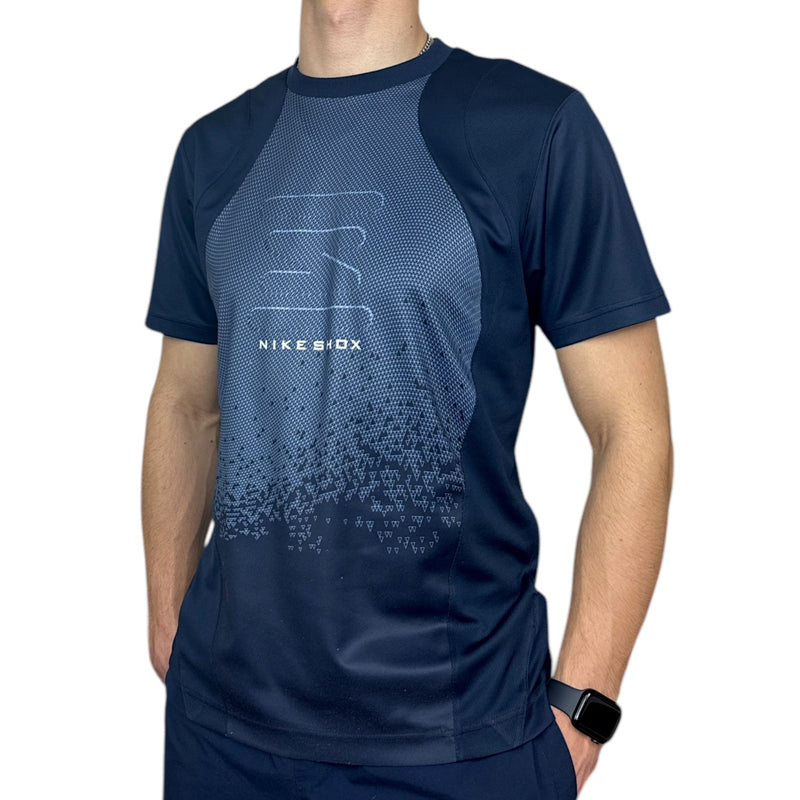 Nike Vintage Y2K Rare Shox T-Shirt Navy Blau - vintageconcierge