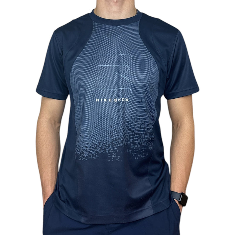 Nike Vintage Y2K Rare Shox T-Shirt Navy Blau - vintageconcierge