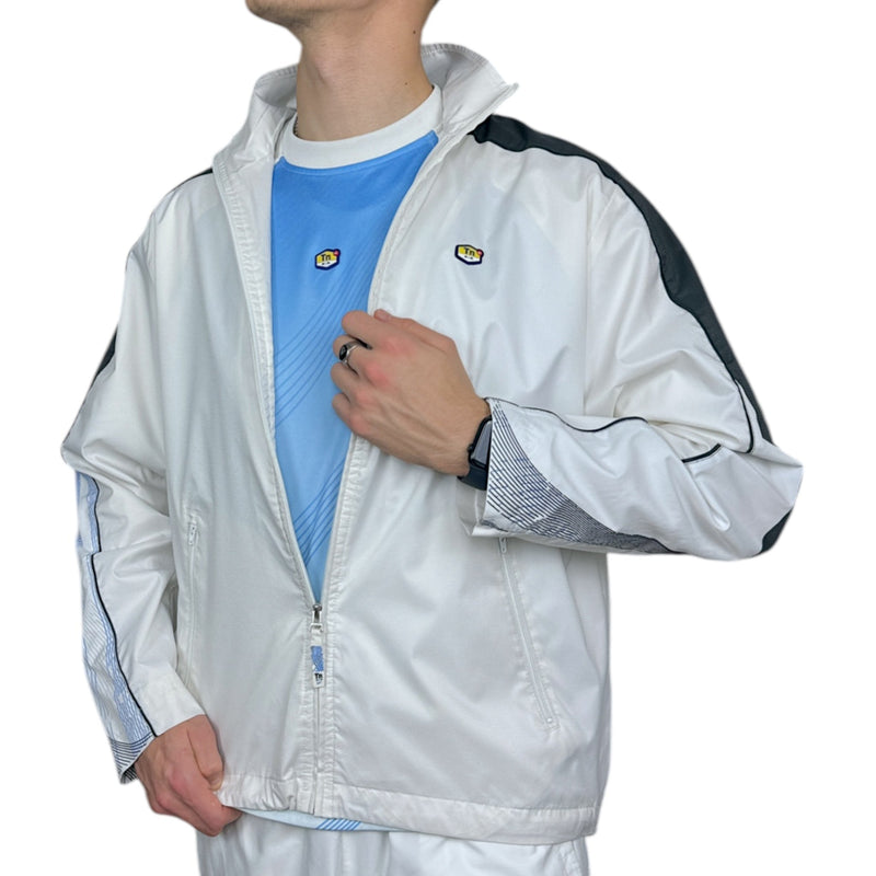 Nike Vintage Y2K Rare TN Trackjacke Weiß Grau Blau - vintageconcierge
