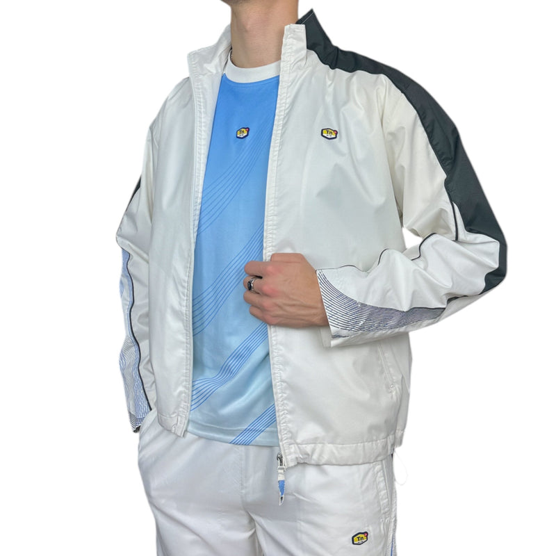 Nike Vintage Y2K Rare TN Trackjacke Weiß Grau Blau - vintageconcierge