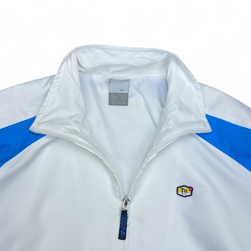 Nike Vintage Y2K Rare TN Trackjacke Weiß Navy - vintageconcierge