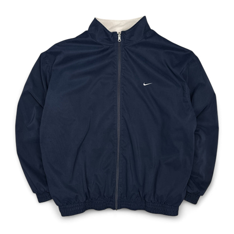 Nike Vintage Y2K Reversible Fleece Trackjacke Navy Beige - vintageconcierge