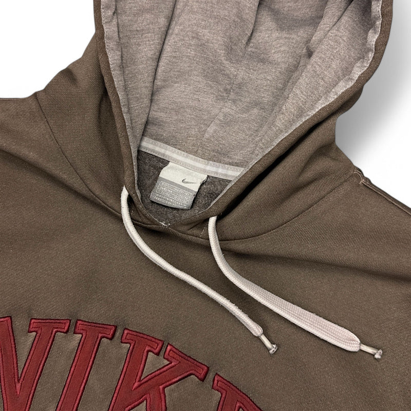 Nike Vintage Y2K Spellout Hoodie Braun - vintageconcierge