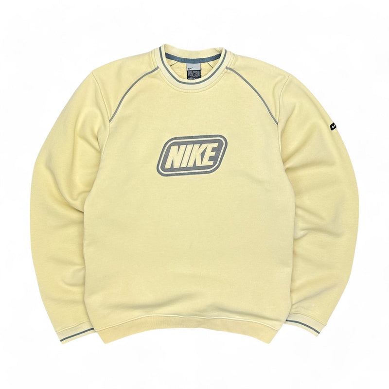 Nike Vintage Y2K Sweater Beige Gelb - vintageconcierge