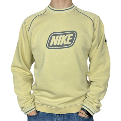 Nike Vintage Y2K Sweater Beige Gelb - vintageconcierge