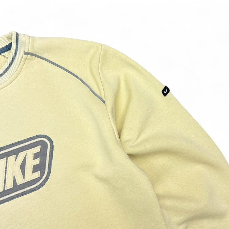 Nike Vintage Y2K Sweater Beige Gelb - vintageconcierge