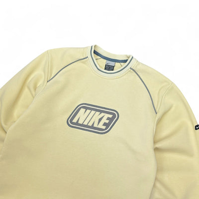 Nike Vintage Y2K Sweater Beige Gelb - vintageconcierge