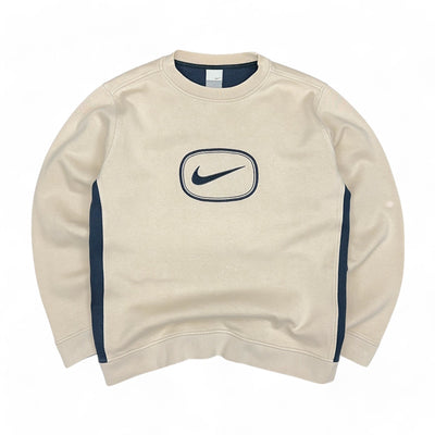 Nike Vintage Y2K Sweater Beige Navy - vintageconcierge