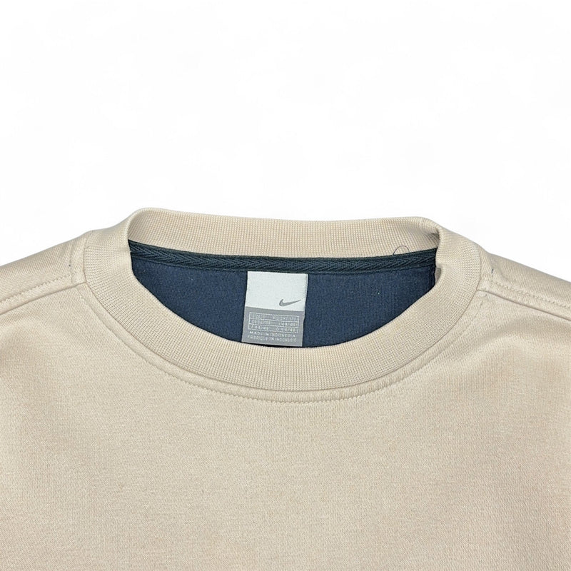 Nike Vintage Y2K Sweater Beige Navy - vintageconcierge