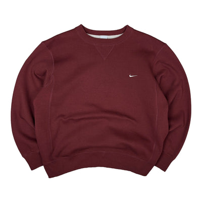 Nike Vintage Y2K Sweater Rotwein - vintageconcierge