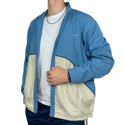 Nike Vintage Y2K Trackjacke Babyblau Beige - vintageconcierge