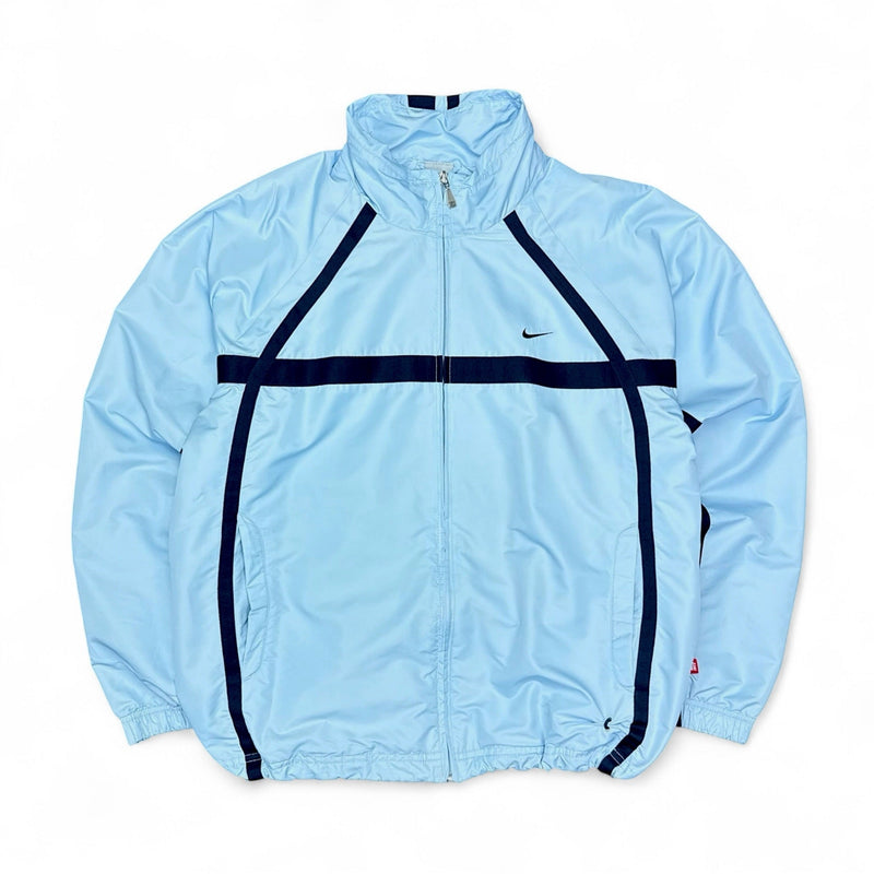 Nike Vintage Y2K Trackjacke BabyBlau Navy - vintageconcierge