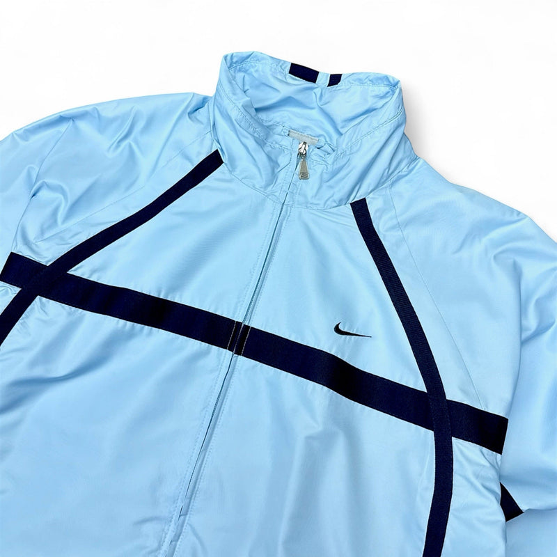 Nike Vintage Y2K Trackjacke BabyBlau Navy - vintageconcierge