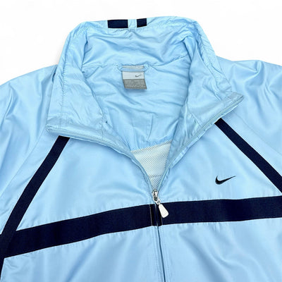 Nike Vintage Y2K Trackjacke BabyBlau Navy - vintageconcierge