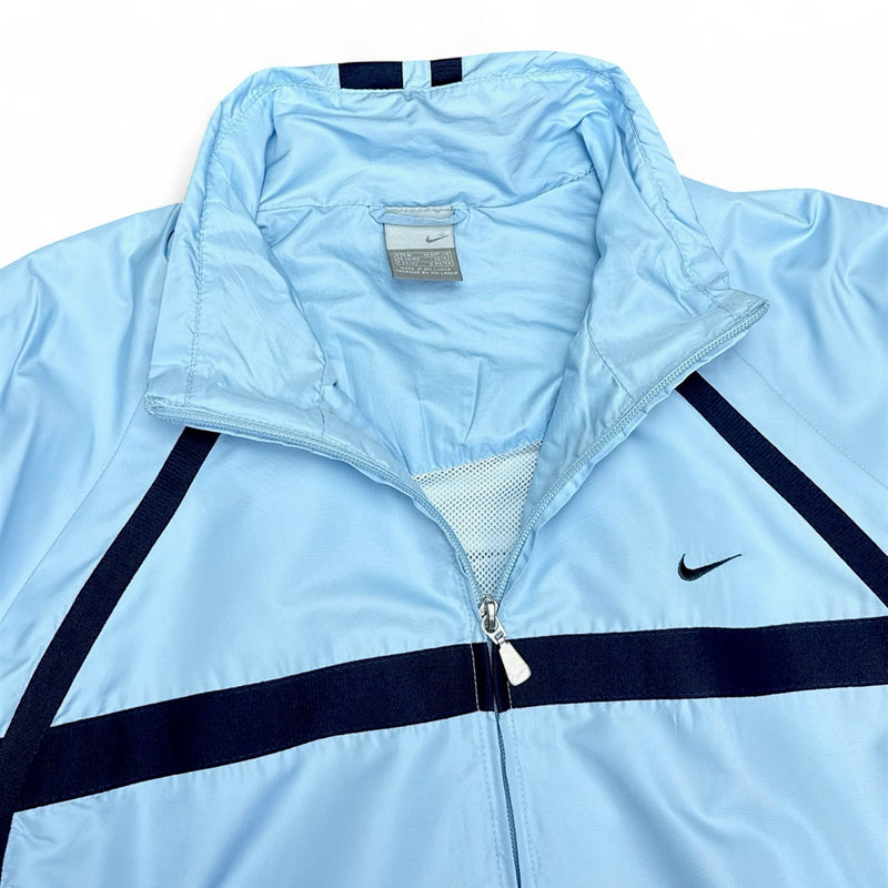 Nike Vintage Y2K Trackjacke BabyBlau Navy - vintageconcierge