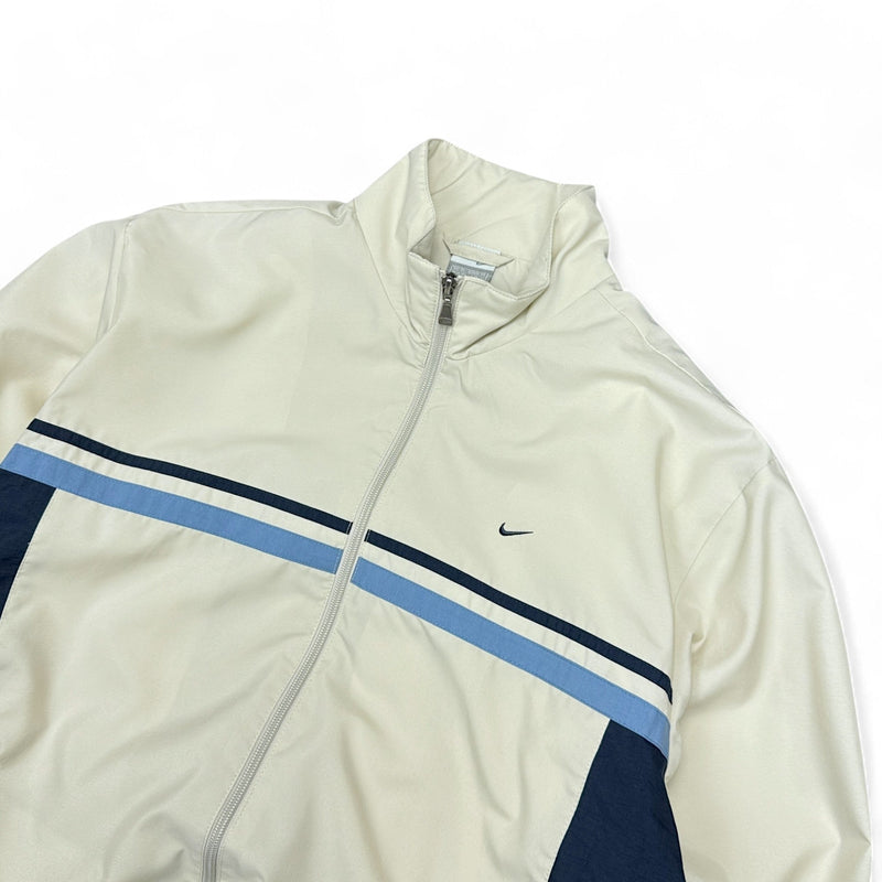 Nike Vintage Y2K Trackjacke Beige Navy - vintageconcierge