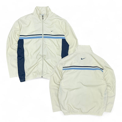 Nike Vintage Y2K Trackjacke Beige Navy - vintageconcierge