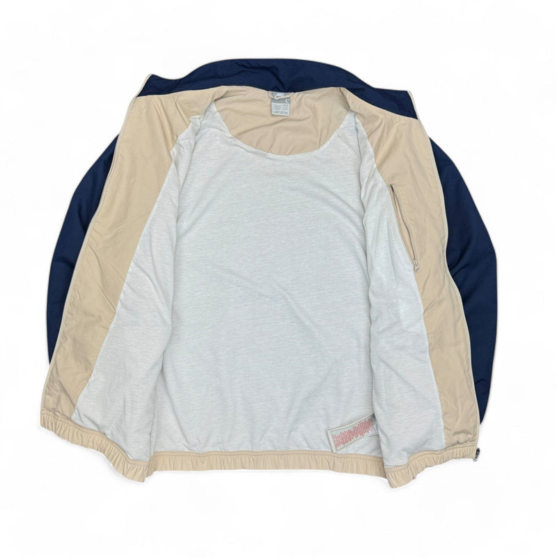 Nike Vintage Y2K Trackjacke Beige Navy - vintageconcierge