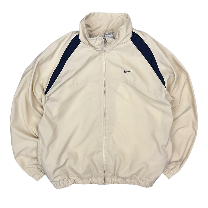 Nike Vintage Y2K Trackjacke Beige Navy - vintageconcierge