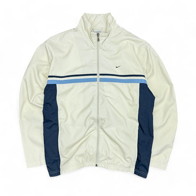 Nike Vintage Y2K Trackjacke Beige Navy - vintageconcierge