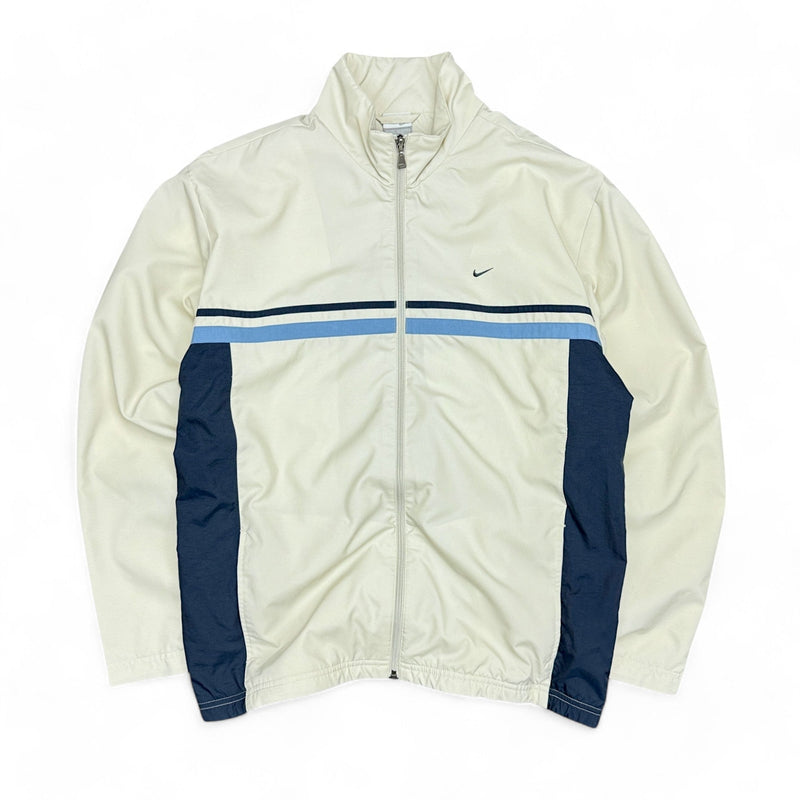 Nike Vintage Y2K Trackjacke Beige Navy - vintageconcierge