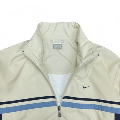 Nike Vintage Y2K Trackjacke Beige Navy - vintageconcierge