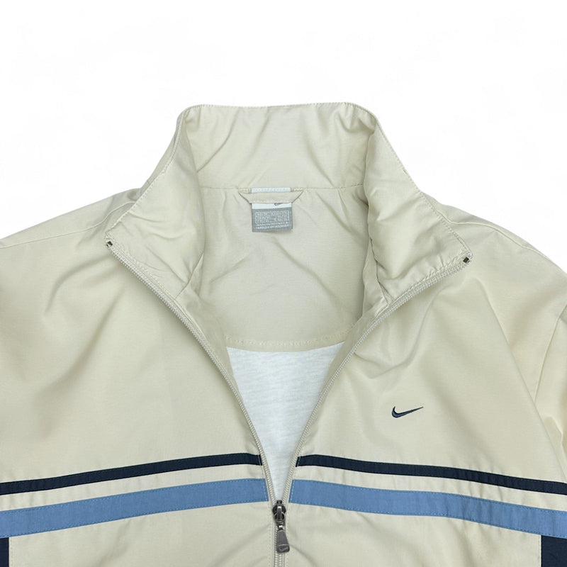 Nike Vintage Y2K Trackjacke Beige Navy - vintageconcierge