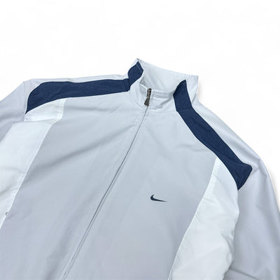 Nike Vintage Y2K Trackjacke Grau Navy Weiß - vintageconcierge