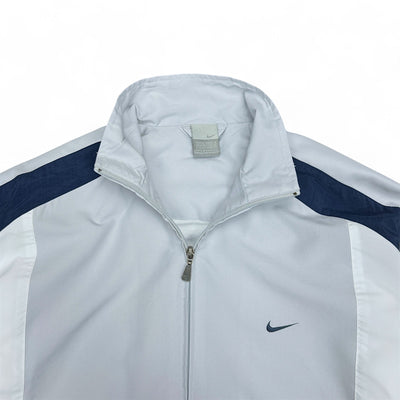 Nike Vintage Y2K Trackjacke Grau Navy Weiß - vintageconcierge