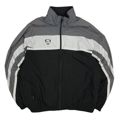 Nike Vintage Y2K Trackjacke Grau Schwarz Weiß - vintageconcierge