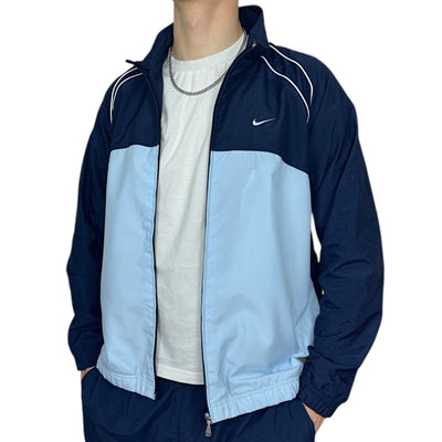 Nike Vintage Y2K Trackjacke Navy BabyBlau - vintageconcierge