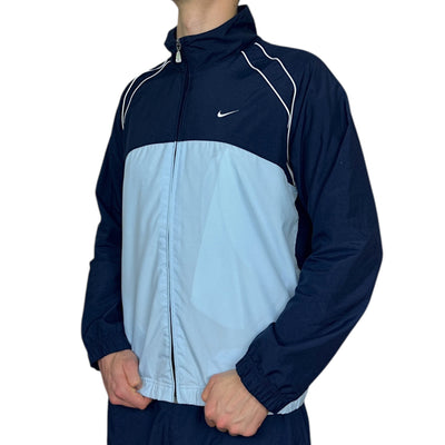 Nike Vintage Y2K Trackjacke Navy BabyBlau - vintageconcierge