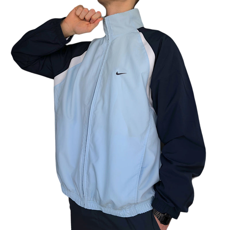 Nike Vintage Y2K Trackjacke Navy BabyBlau Weiß - vintageconcierge