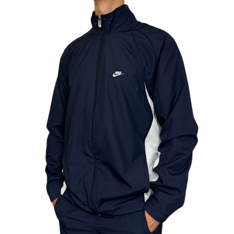 Nike Vintage Y2K Trackjacke Navy Weiß - vintageconcierge