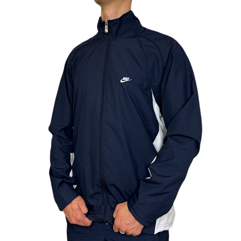 Nike Vintage Y2K Trackjacke Navy Weiß - vintageconcierge