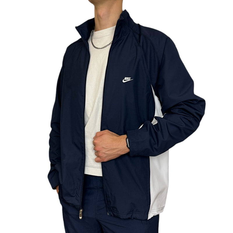 Nike Vintage Y2K Trackjacke Navy Weiß - vintageconcierge