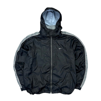 Nike Vintage Y2K Trackjacke Schwarz Grau - vintageconcierge