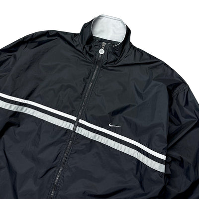 Nike Vintage Y2K Trackjacke Schwarz Grau - vintageconcierge