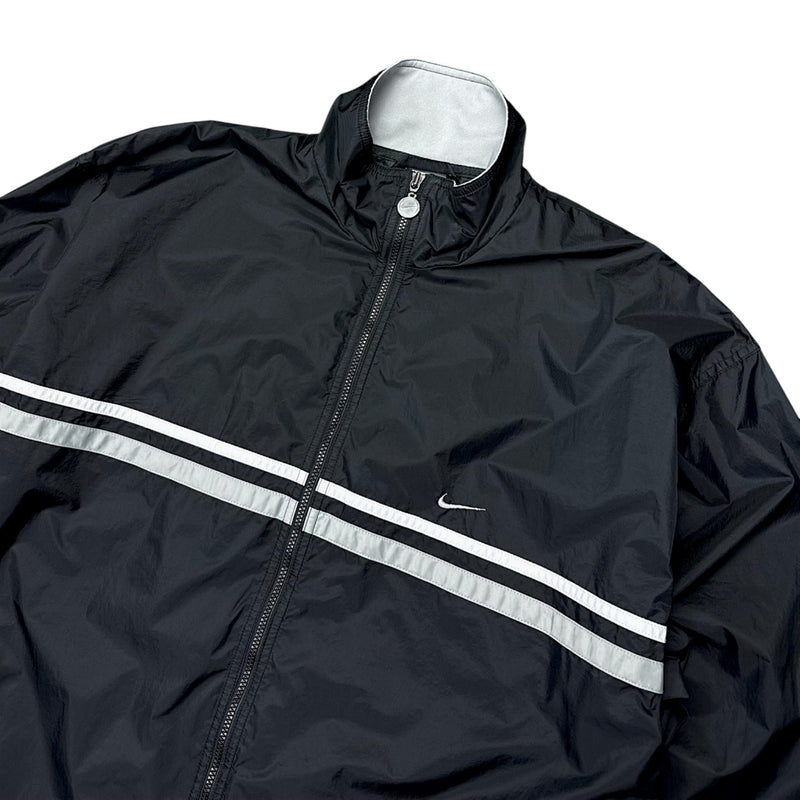 Nike Vintage Y2K Trackjacke Schwarz Grau - vintageconcierge