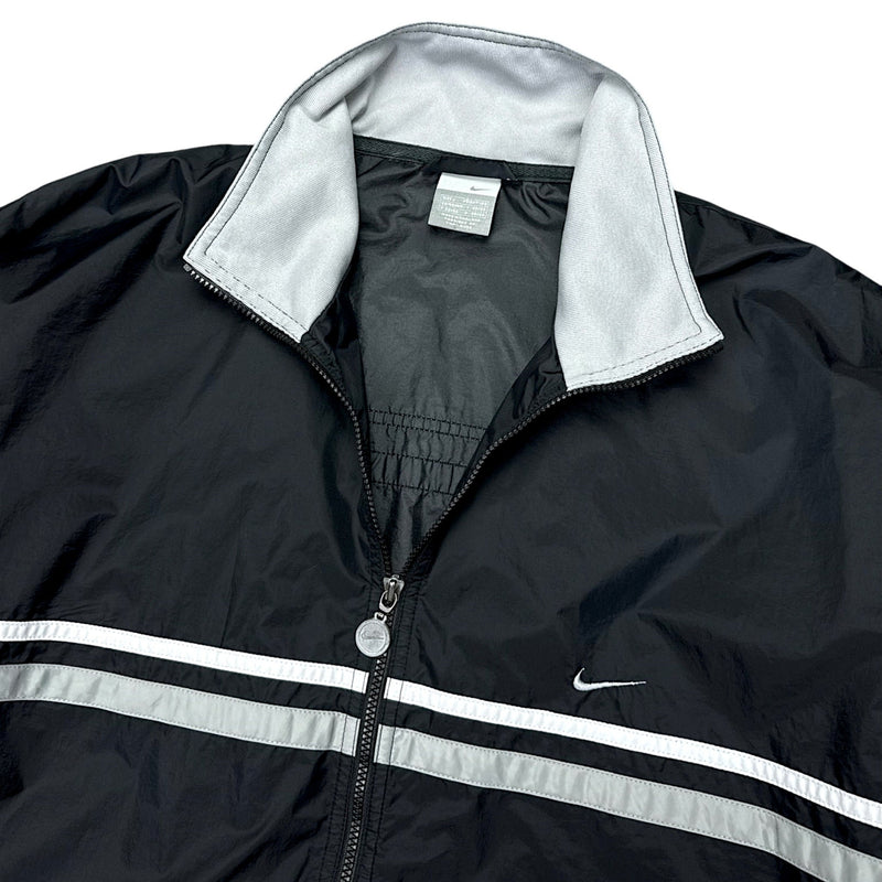 Nike Vintage Y2K Trackjacke Schwarz Grau - vintageconcierge