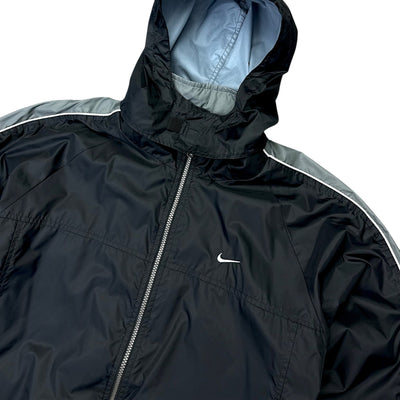 Nike Vintage Y2K Trackjacke Schwarz Grau - vintageconcierge