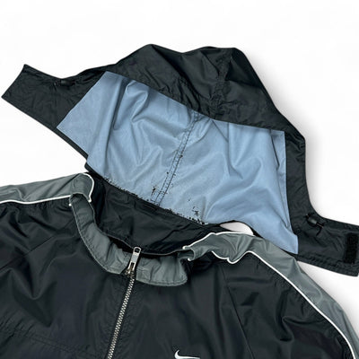 Nike Vintage Y2K Trackjacke Schwarz Grau - vintageconcierge